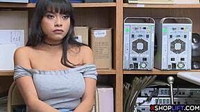Latina teen gets punished in garage