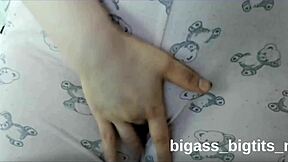 camel toe shows in pajamas while rubbing softly
