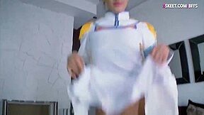 three nasty cosplayers fucked on turns
