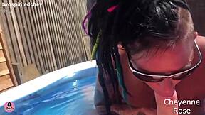 Paddling pool fuck and suck