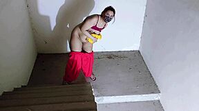 meet my horny sister in law on stairs with big tits