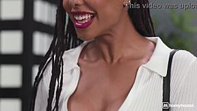 Curvy latina and ebony backpacker get frisked and fucked by bald security guard at the hostel