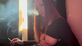 italian long hair big tits milf artemisia love smoking sesh and dildo play
