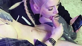 Blonde Roommate Drools On Monster Cock Throatjob