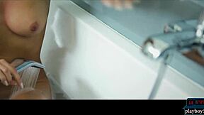 big natural tits czech babe masturbates while in a bath