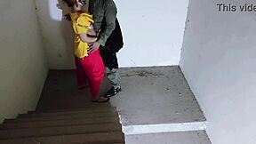 meet my horny sister in law on stairs with big tits
