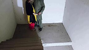 meet my horny sister in law on stairs with big tits