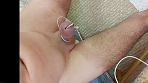 Estim Handsfree Orgasm With Big Cock Bondage
