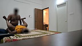 blowjob and hard fucking while maid cleaning room