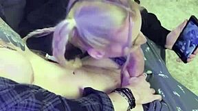 Blonde Roommate Drools On Monster Cock Throatjob