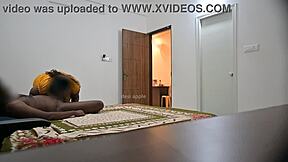 blowjob and hard fucking while maid cleaning room