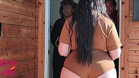 delivery girl interracial bbw couples fuck with big black cock