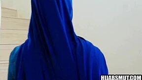 girl in hijab fucks two horny guys hard