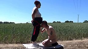 girlfriend pegging bisexual mark wright in nature fully exposed taking ass to mouth