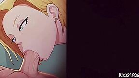 Android 18 sucks that cock