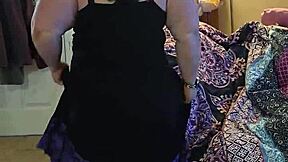 Bbw Dance And Strip In Black Dress