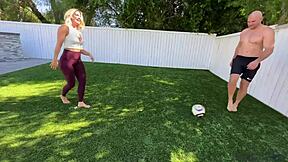 Sexy Soccer Milf Andi Avalon Comes Over To Play With Neighbors Balls And Cock