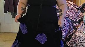 Bbw Dance And Strip In Black Dress