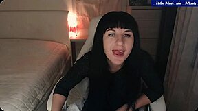 Helga Muah strips and teases with ass wiggling