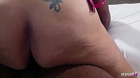 Fat BBW Takes Interracial Creampie