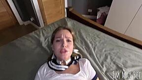 Slutty stepsister begs for cock in pov