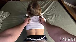 Slutty stepsister begs for cock in pov