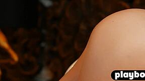 Big ass brunette girl passion posing action after hot striptease session