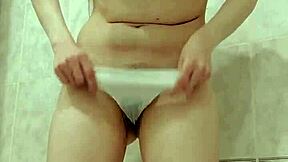 Pissing girl i really want to pee i undress and pee in the bath right through my panties and then i squeeze them into your mouth