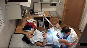saving super mina little nurse in latex gloves
