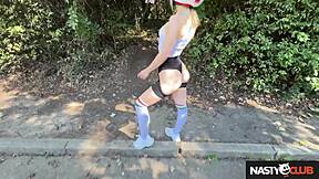 nastyclub bubble butt blonde lilly blossom goes on a bike ride of her life