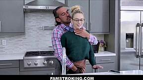 Famstroking - cute tiny 18+ blonde teen 18+ stepdaughter fucked to orgasm by her jealous stepdad in family kitchen - lily larimar johnny castle