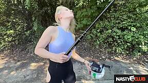 nastyclub bubble butt blonde lilly blossom goes on a bike ride of her life