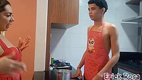 Tall mature punishes peeper with ass fuck