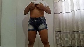 How delicious my step daughter dances sexy getting naked and her pussy looks wet