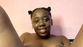 ebony babe plays with toys in solo masturbation