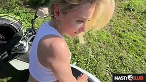 nastyclub bubble butt blonde lilly blossom goes on a bike ride of her life