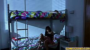 stunning brunette gives stepbro a sweet kiss