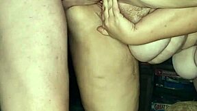 milf spreads thong and pussy for creampie