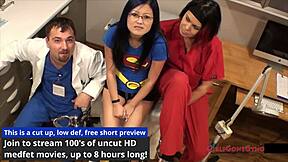 saving super mina little nurse in latex gloves