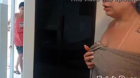 Tall mature punishes peeper with ass fuck