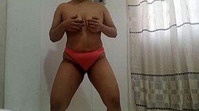 How delicious my step daughter dances sexy getting naked and her pussy looks wet