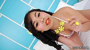 hot ladyboy ying rides a hard dick