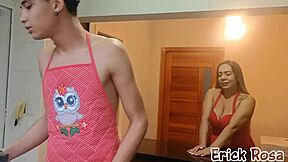 Tall mature punishes peeper with ass fuck