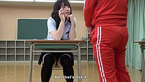 japanese girl laughs at teachers erection