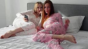 College Girlfriends Fuck In Bathroom Then Ride Stepbrother