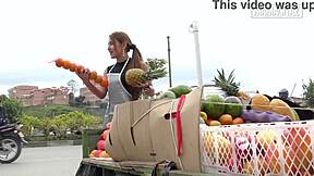 latina fruit vendor approached outdoors she agrees to leave with him what happens next is wild