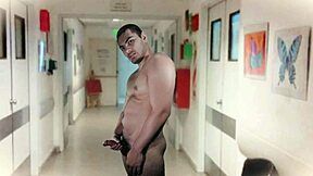 sexy guy masturbates alone in hospital