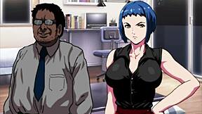 Maid plays game with big boobs