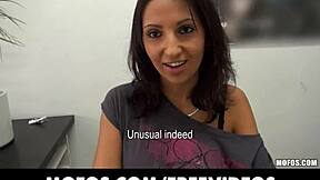 natural brunette trades cash for rough sex