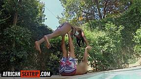 Big Tits Black Milf Face Fucked Rough After Stretching Sesh Outdoors